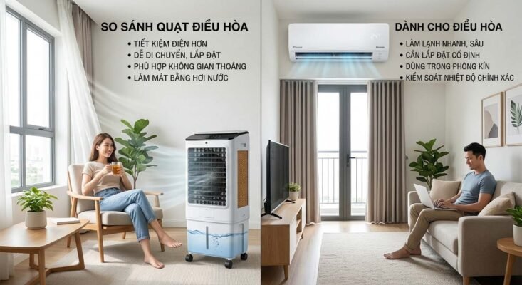 So sánh quạt điều hòa và điều hòa