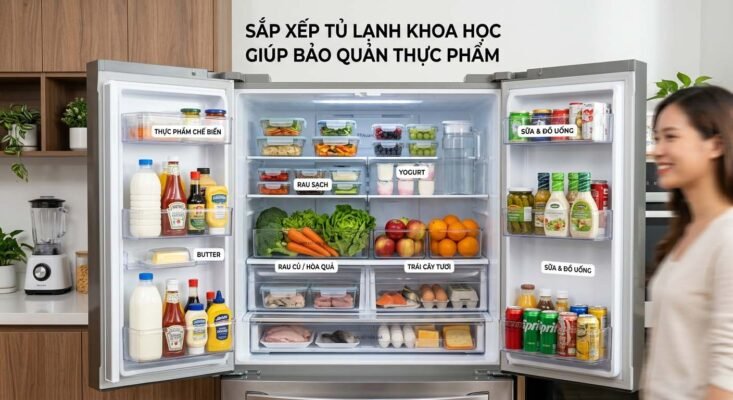 Sắp xếp tủ lạnh khoa học giúp bảo quản thực phẩm